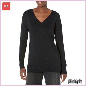 Lightweight Long-Sleeve V-Neck Tunic Sweater, Plus Size Available